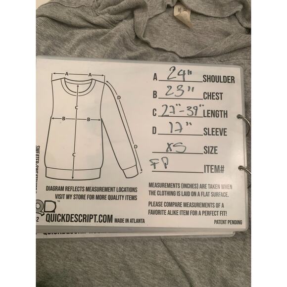 We The Free 3/4 sleeves asymmetrical off shoulder oversize tunic top size XS - Picture 8 of 8